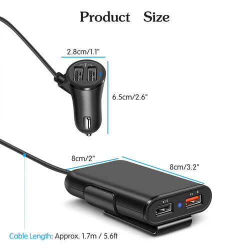 Alien Techs Smart QC3.0 Quick Car USB Charger